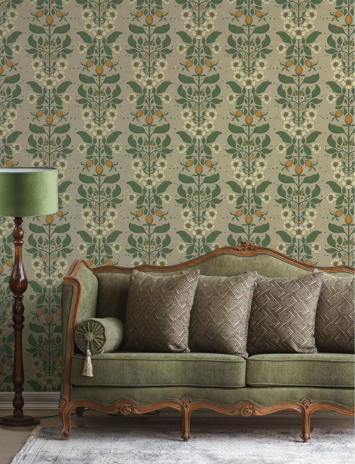 A-Street Prints Savanna Rosa Floral Wallpaper - Light Brown