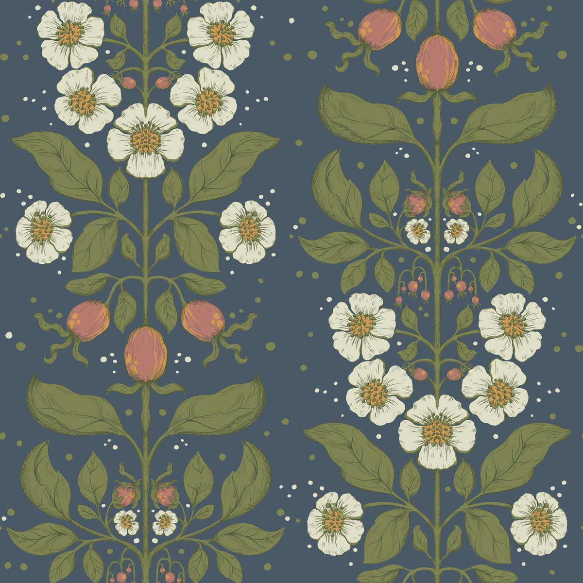 A-Street Prints Savanna Rosa Floral Wallpaper - Navy