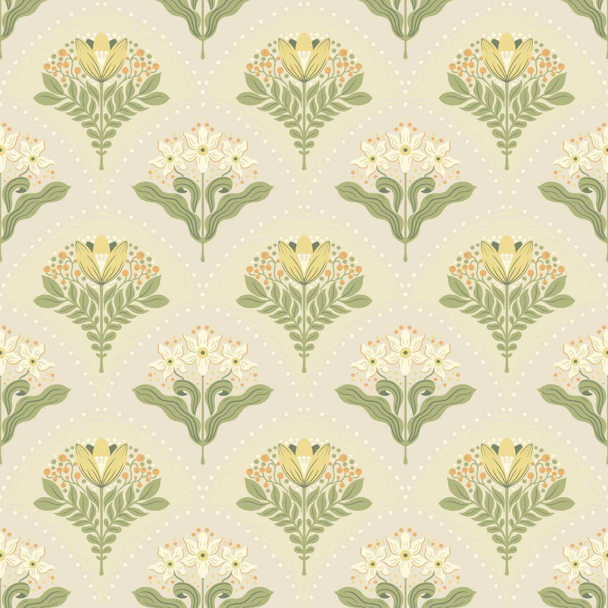 A-Street Prints Savanna Maj Damask Wallpaper - Light Grey