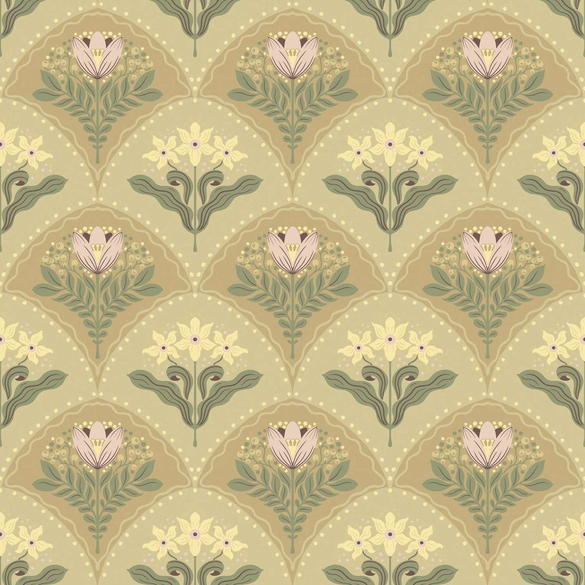 A-Street Prints Savanna Maj Damask Wallpaper - Light Brown