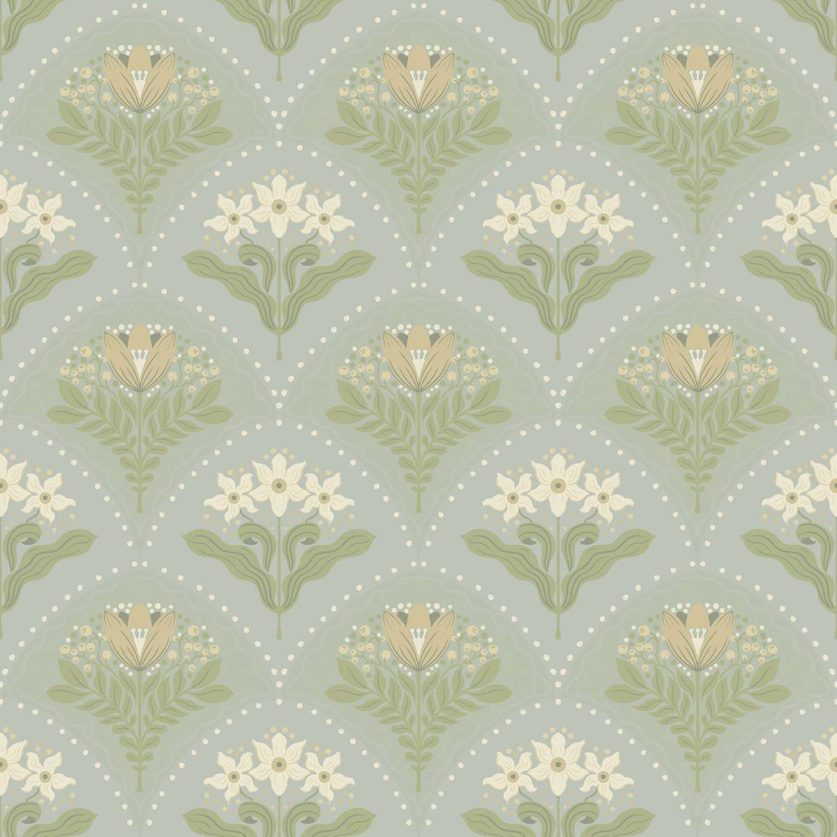 A-Street Prints Savanna Maj Damask Wallpaper - Sky Blue