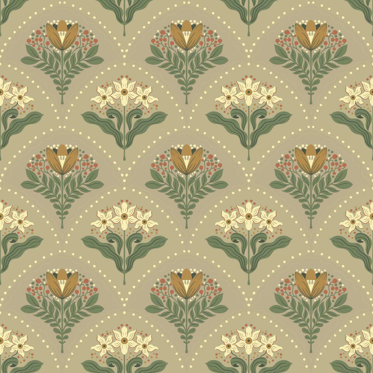 A-Street Prints Savanna Maj Damask Wallpaper Sample - Taupe