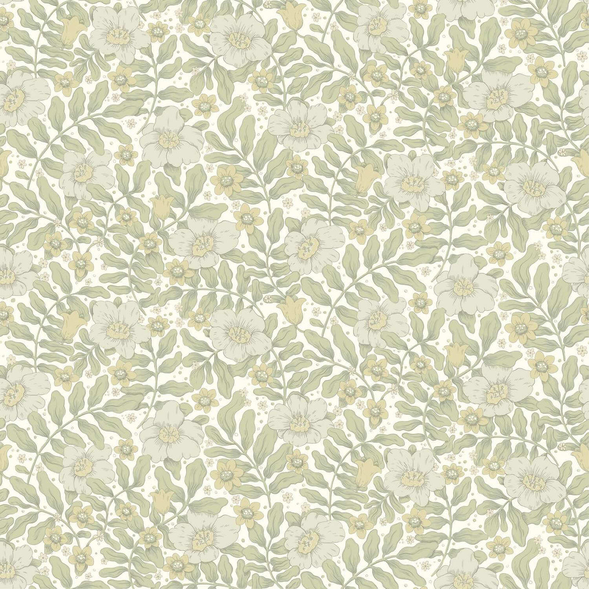 A-Street Prints Savanna Maggan Floral Wallpaper - Sage