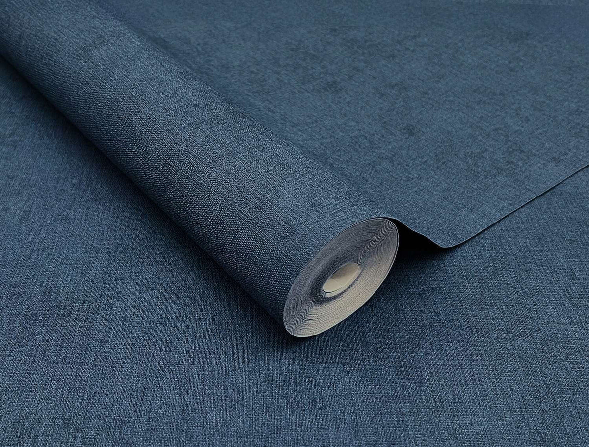 A-Street Prints Springhill Cullen Faux Linen Wallpaper - Navy