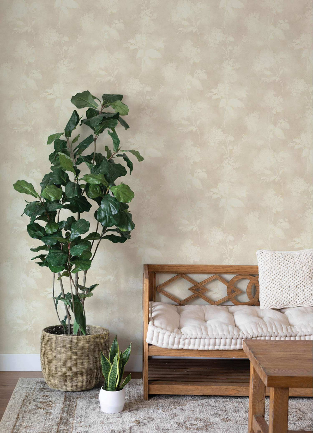 A-Street Prints Springhill Izara Wallpaper Sample - Beige