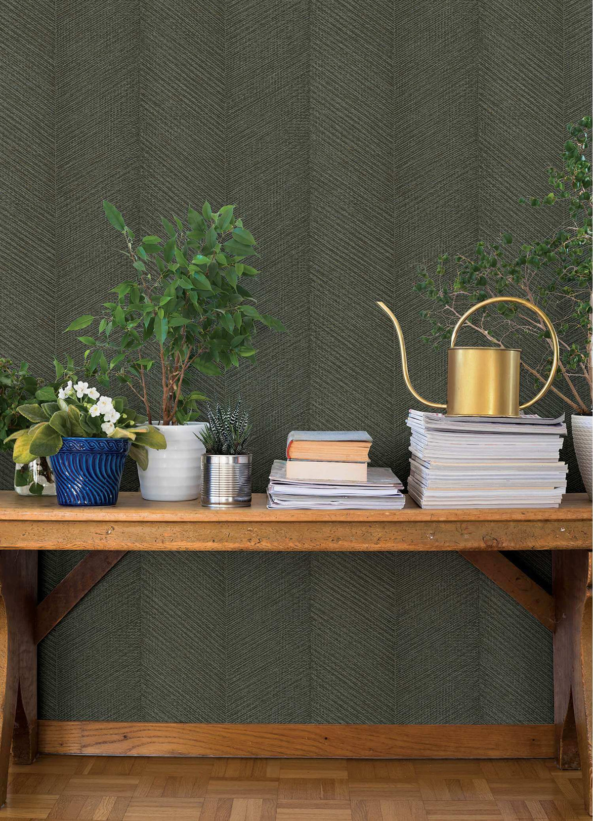 A-Street Prints Springhill Chevron Wallpaper - Evergreen