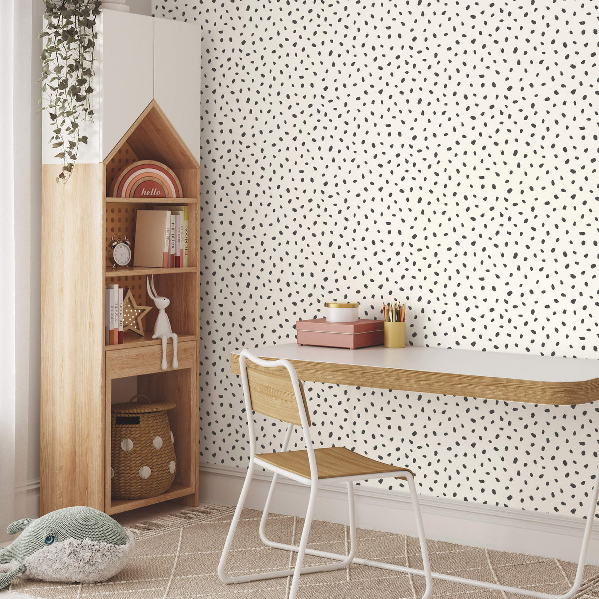 Advantage World of Imagination Polka Dot Wallpaper Sample - Black