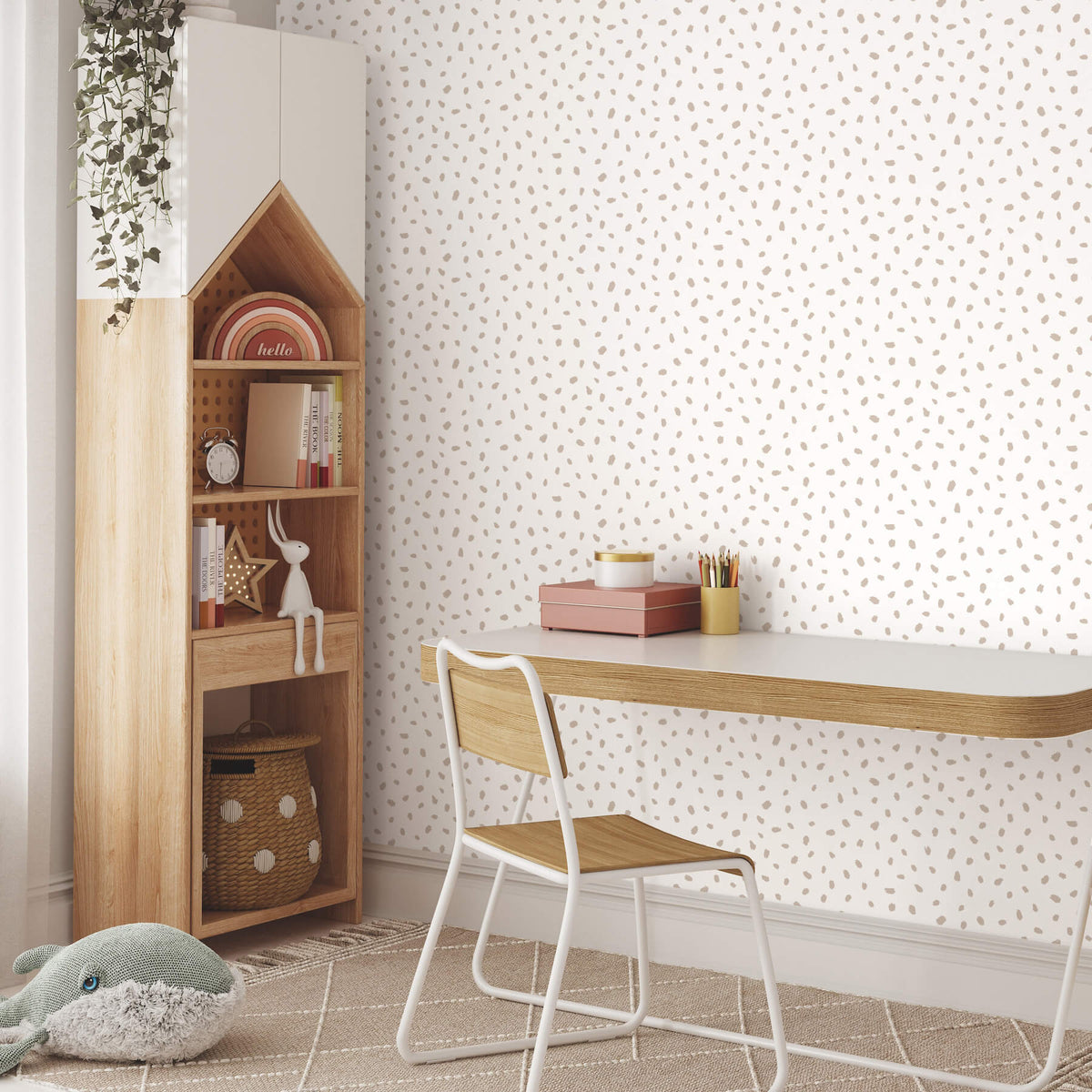 Advantage World of Imagination Polka Dot Wallpaper Sample - Taupe