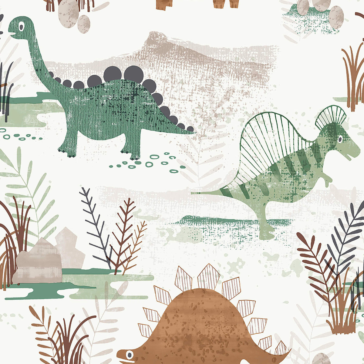 Advantage World of Imagination Dino Wallpaper Sample - Green