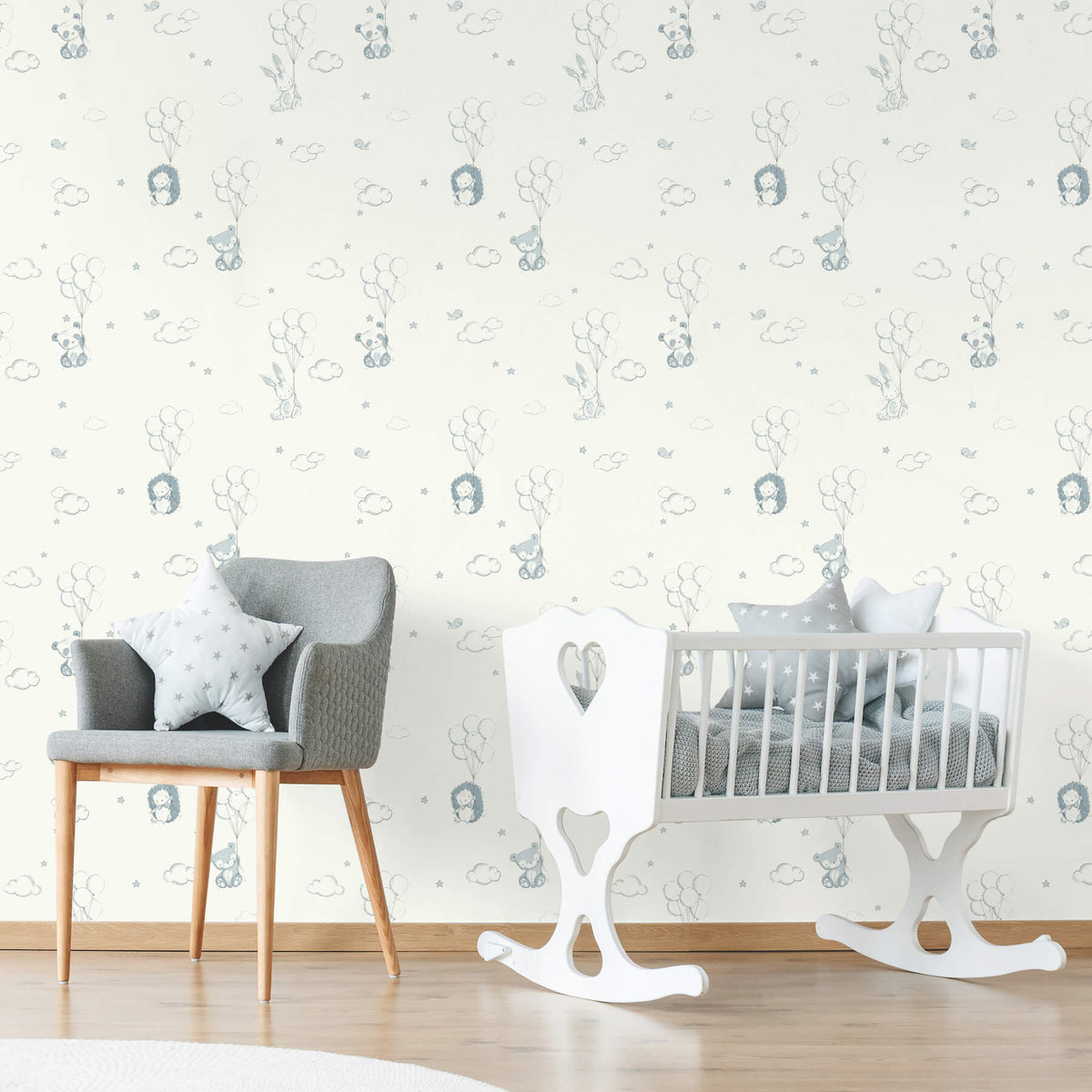 Advantage World of Imagination Floating Balloons Wallpaper - Light Blue