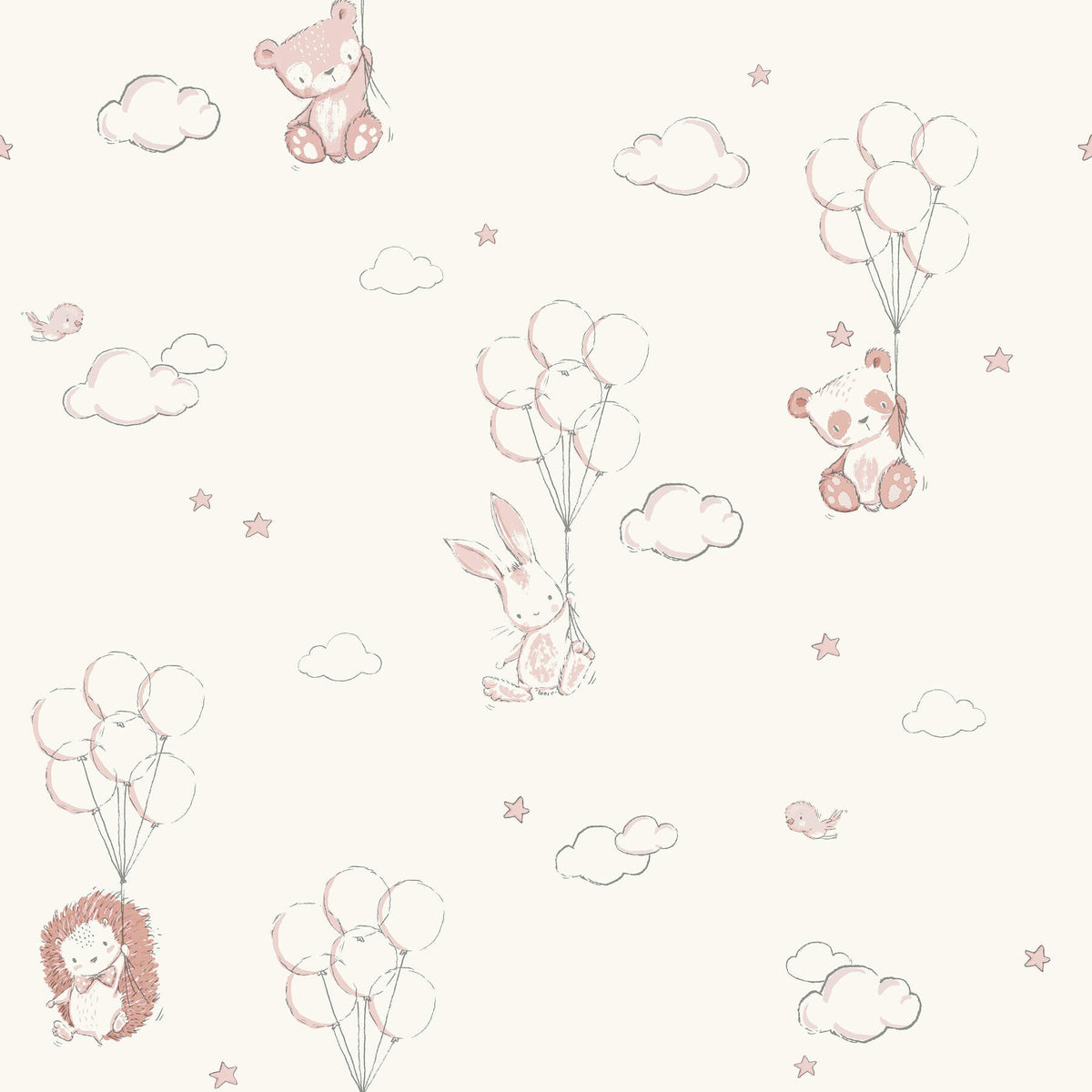 Advantage World of Imagination Floating Balloons Wallpaper - Pink