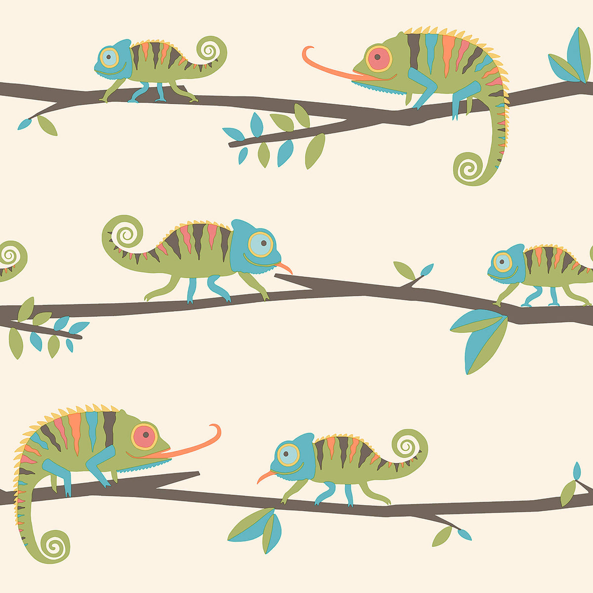 Advantage World of Imagination Chameleon Wallpaper Sample - Green
