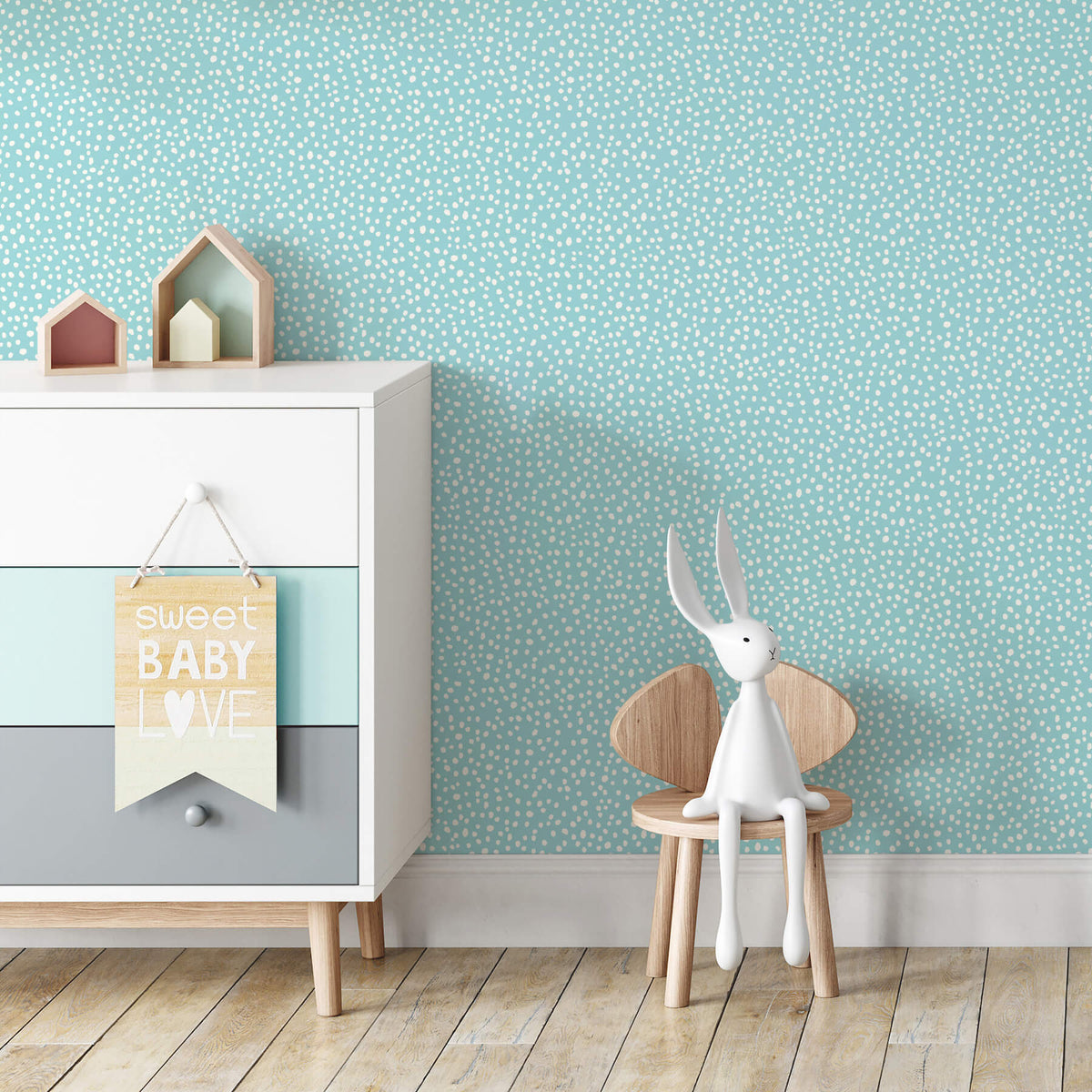 Advantage World of Imagination Dotty Wallpaper Sample - Light Blue