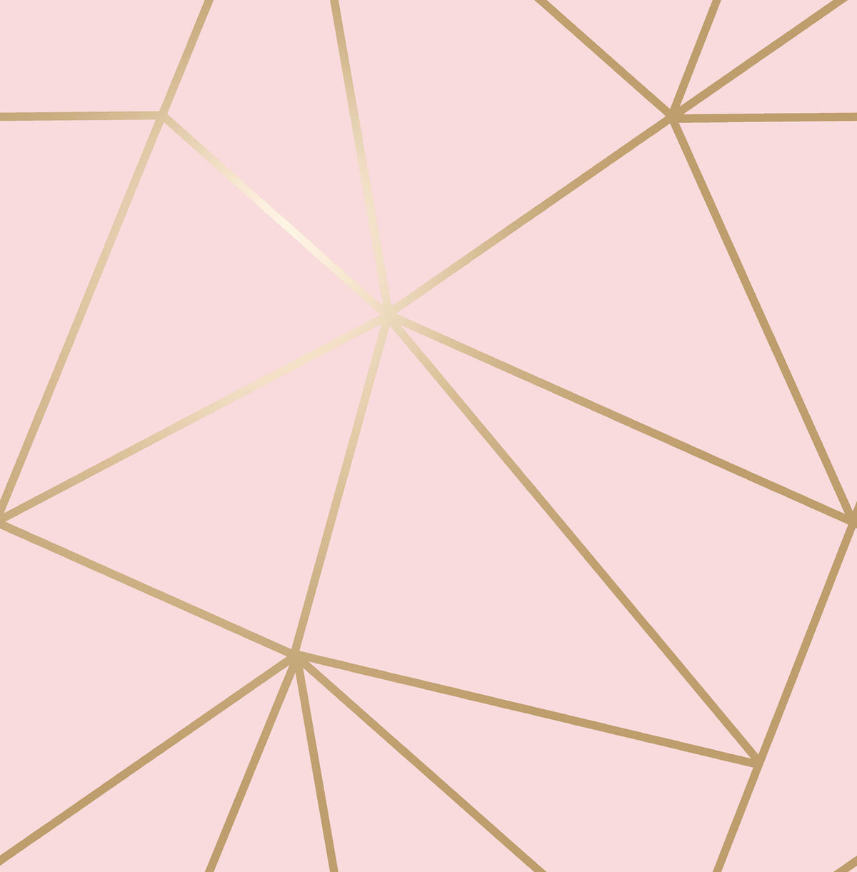 Advantage World of Imagination Metallic Triangles Wallpaper - Pink