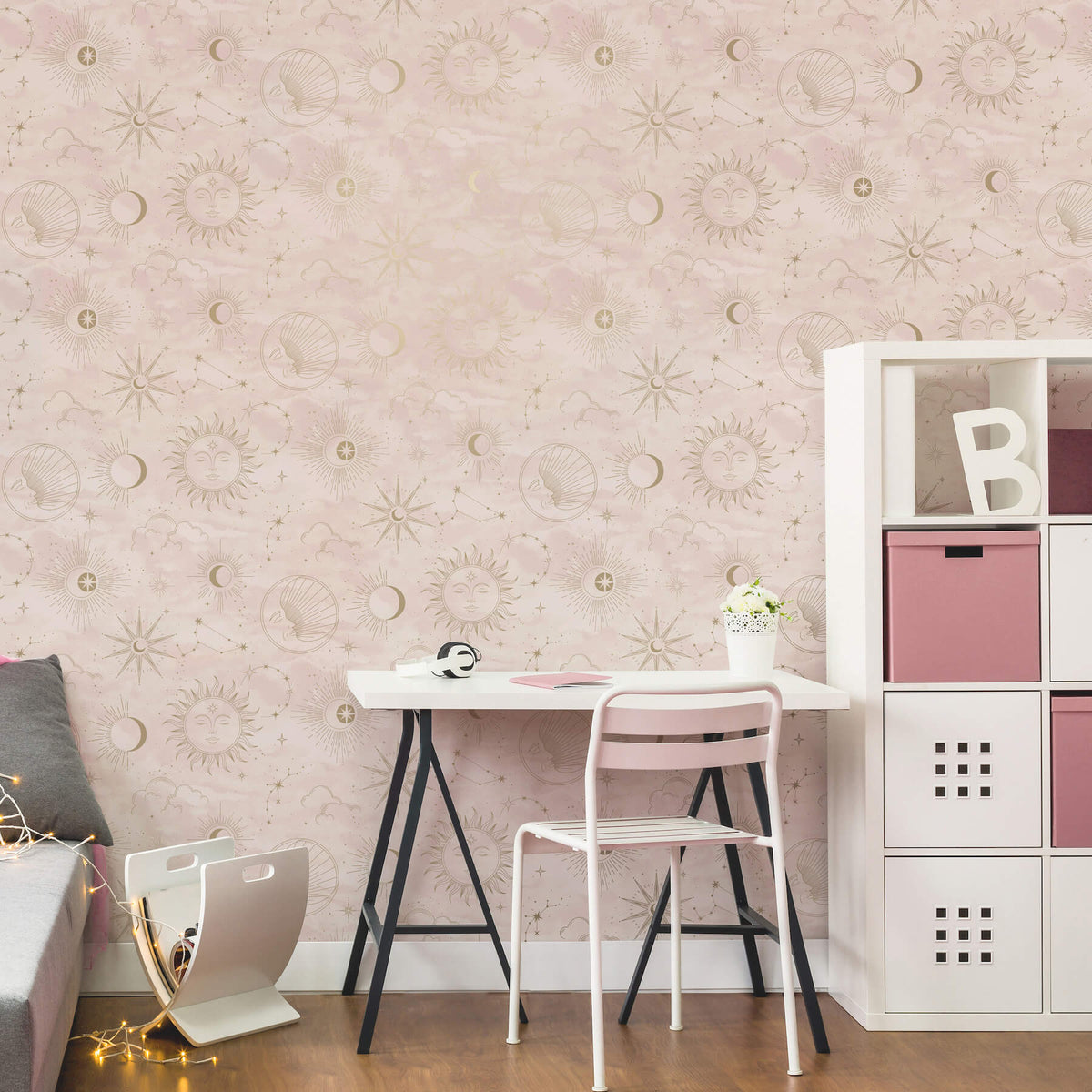 Advantage World of Imagination Celestial Wallpaper Sample - Pink