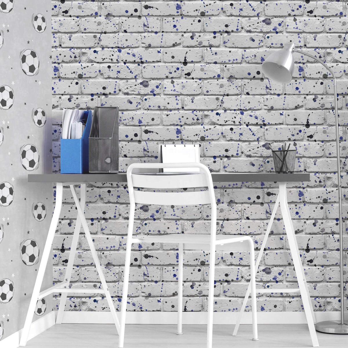 Advantage World of Imagination Splatter Wall Wallpaper Sample - Grey