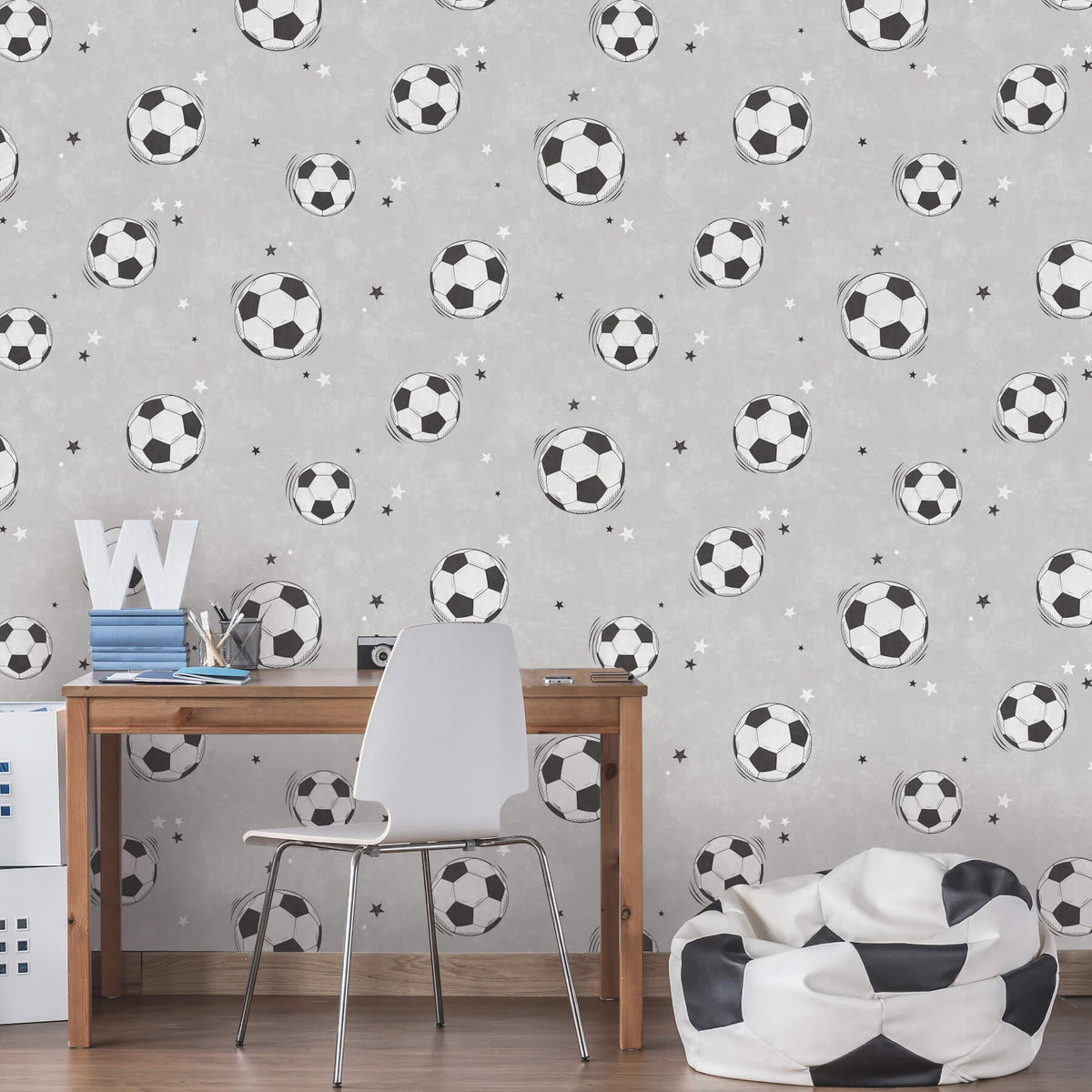 Advantage World of Imagination Soccer Wallpaper Sample - Grey