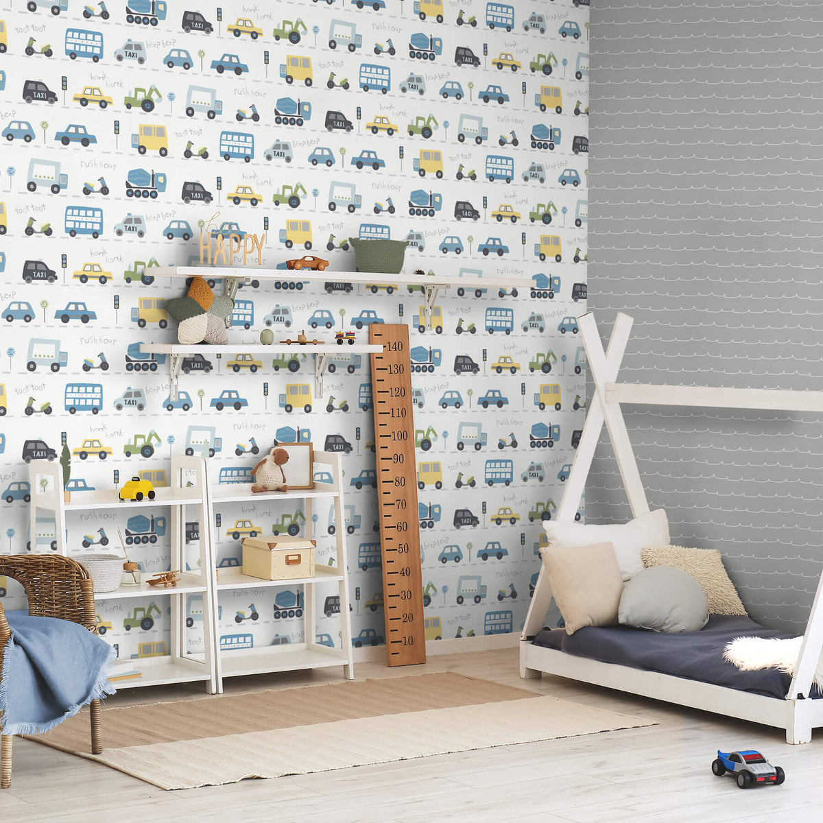 Advantage World of Imagination Road Traffic Wallpaper - Blue