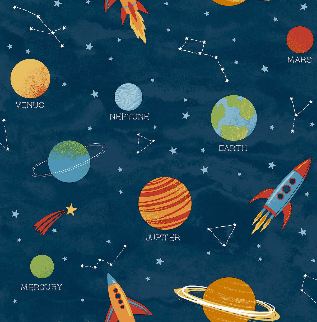Advantage World of Imagination Solar System Wallpaper - Blue