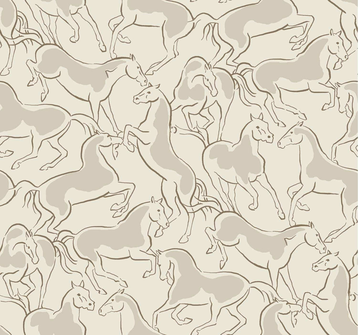Ronald Redding Private Reserve Stallions Wallpaper Sample - Beige