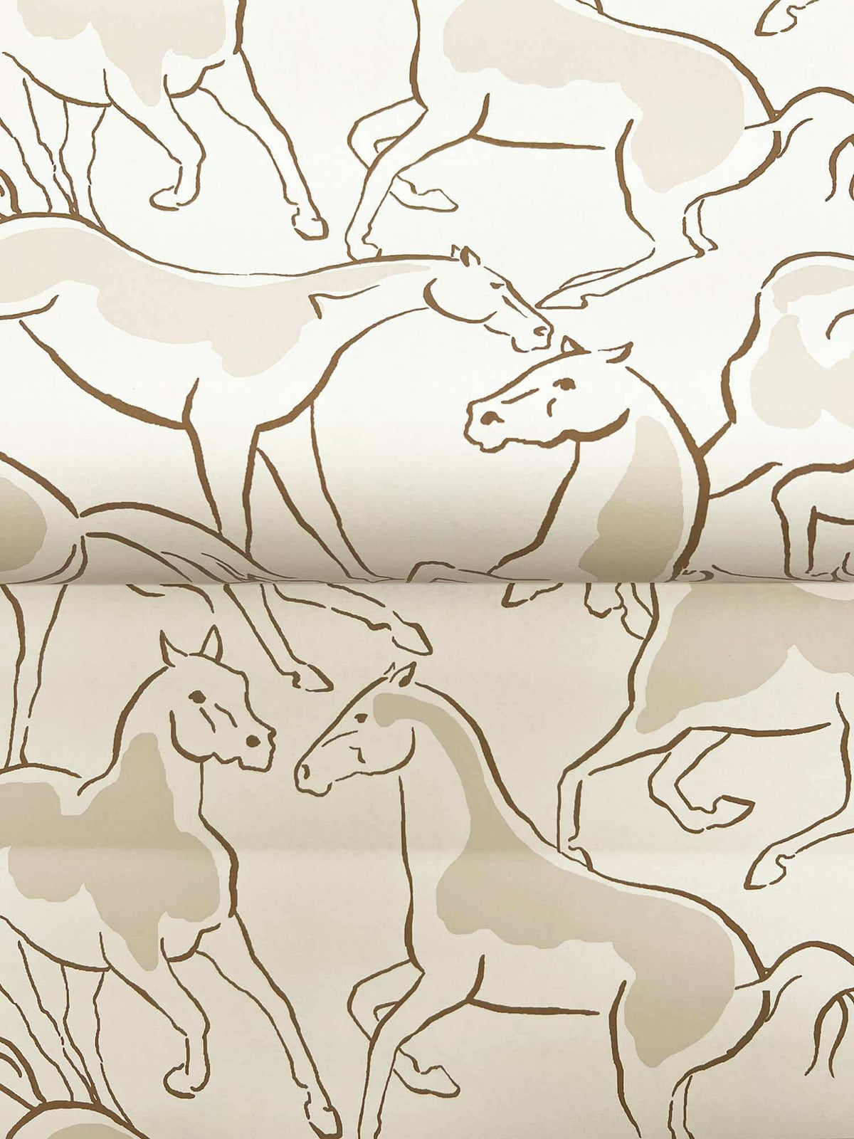 Ronald Redding Private Reserve Stallions Wallpaper Sample - Beige