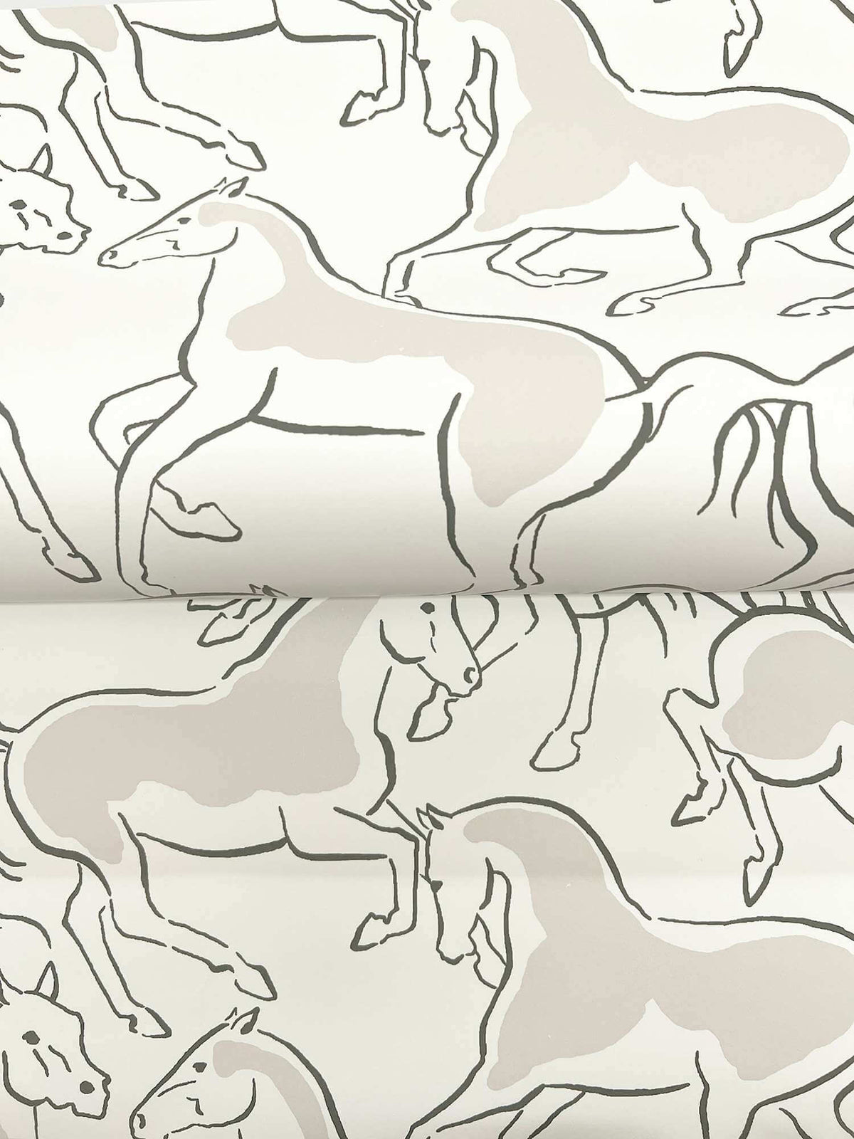 Ronald Redding Private Reserve Stallions Wallpaper Sample - White