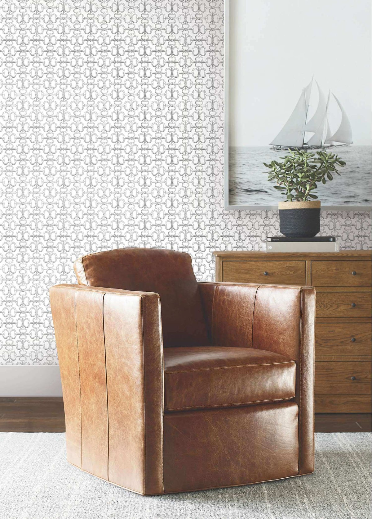 Ronald Redding Private Reserve Polo Wallpaper Sample - White