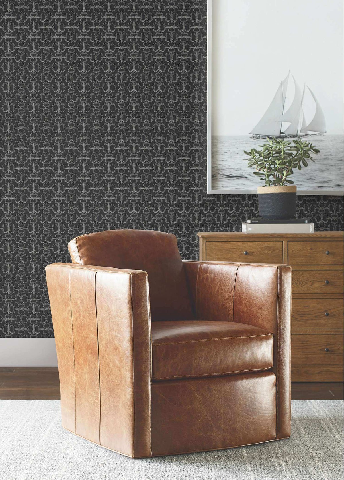 Ronald Redding Private Reserve Polo Wallpaper Sample - Black