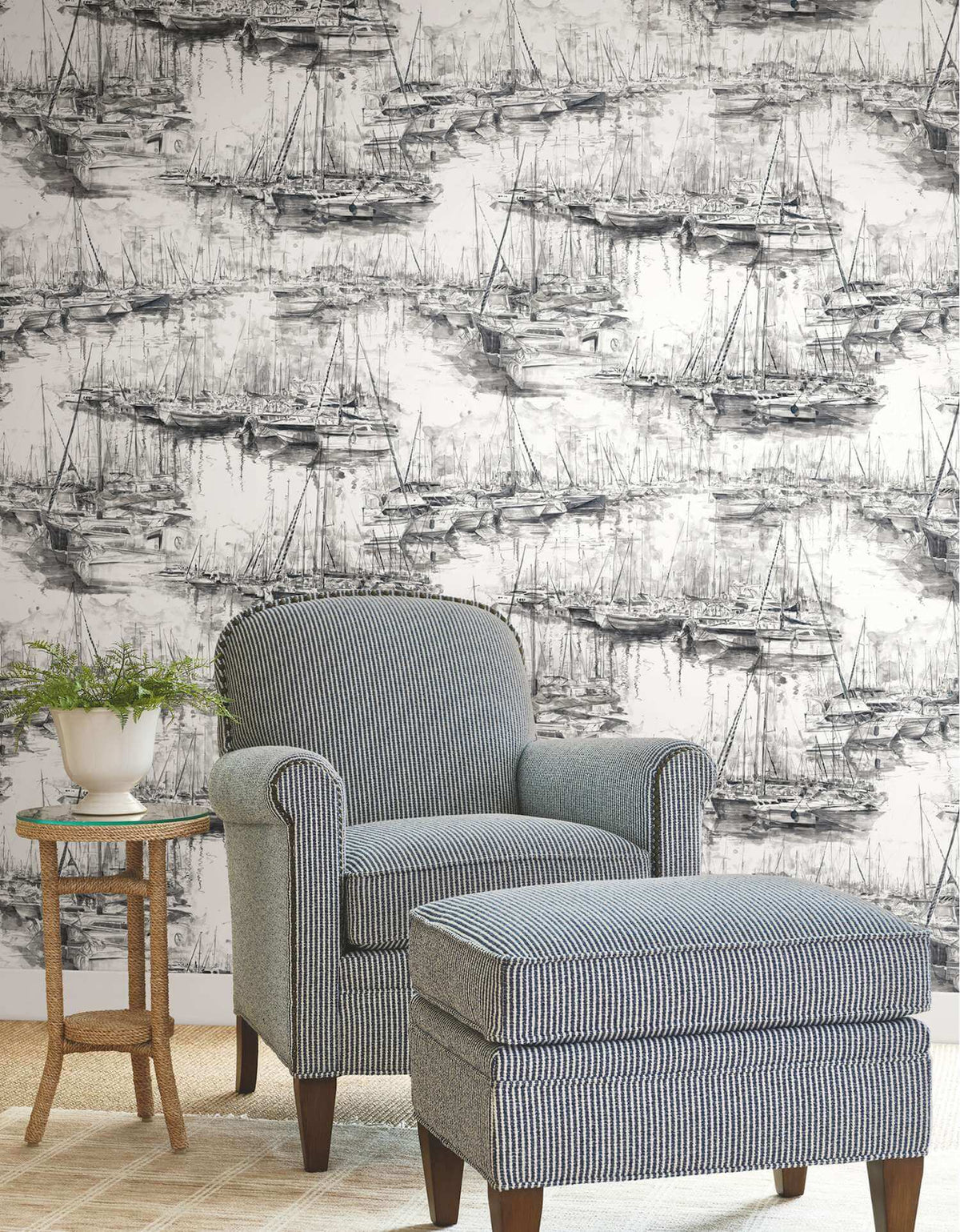 Ronald Redding Private Reserve Yacht Club Wallpaper - Charcoal