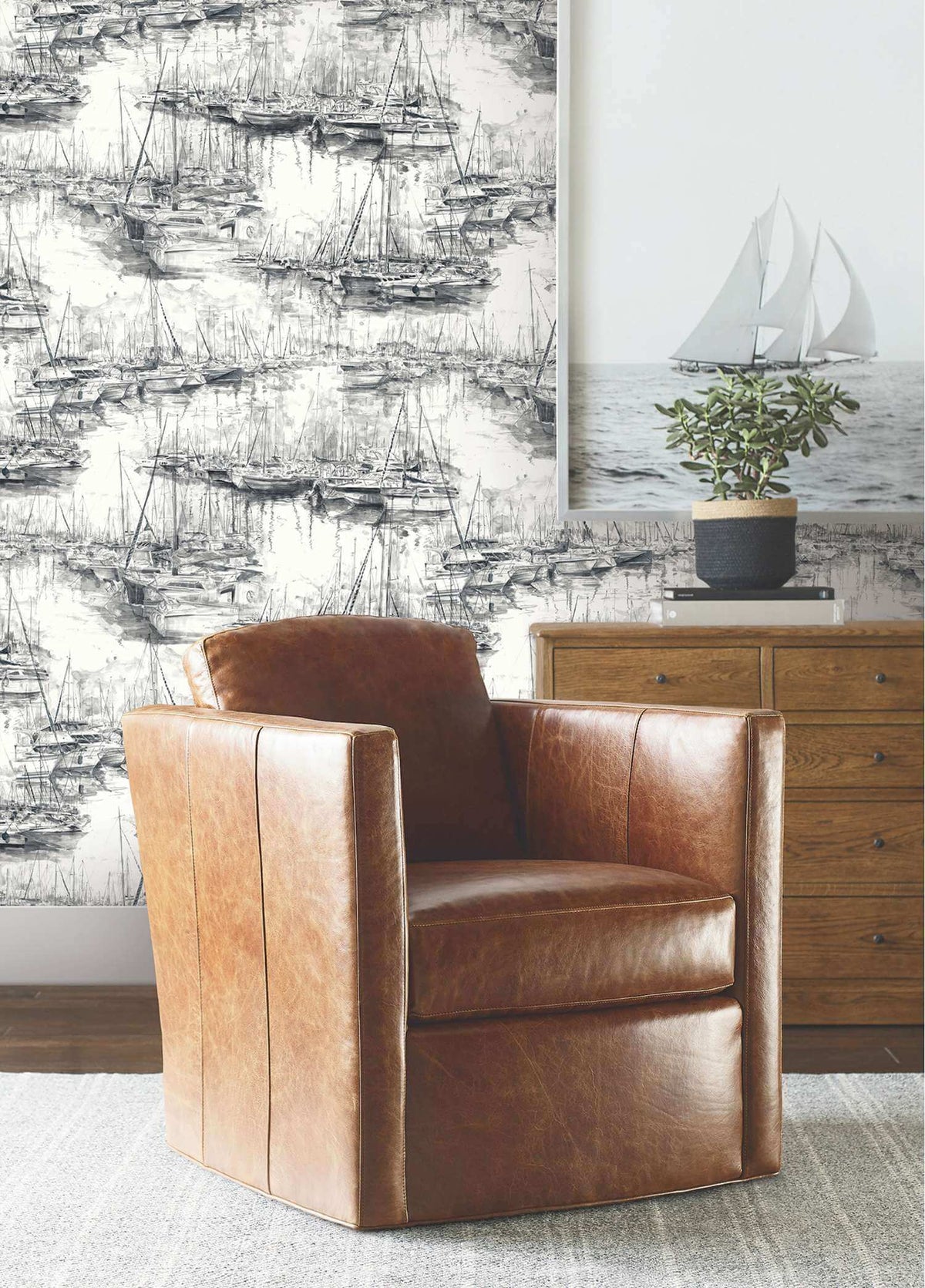 Ronald Redding Private Reserve Yacht Club Wallpaper - Charcoal