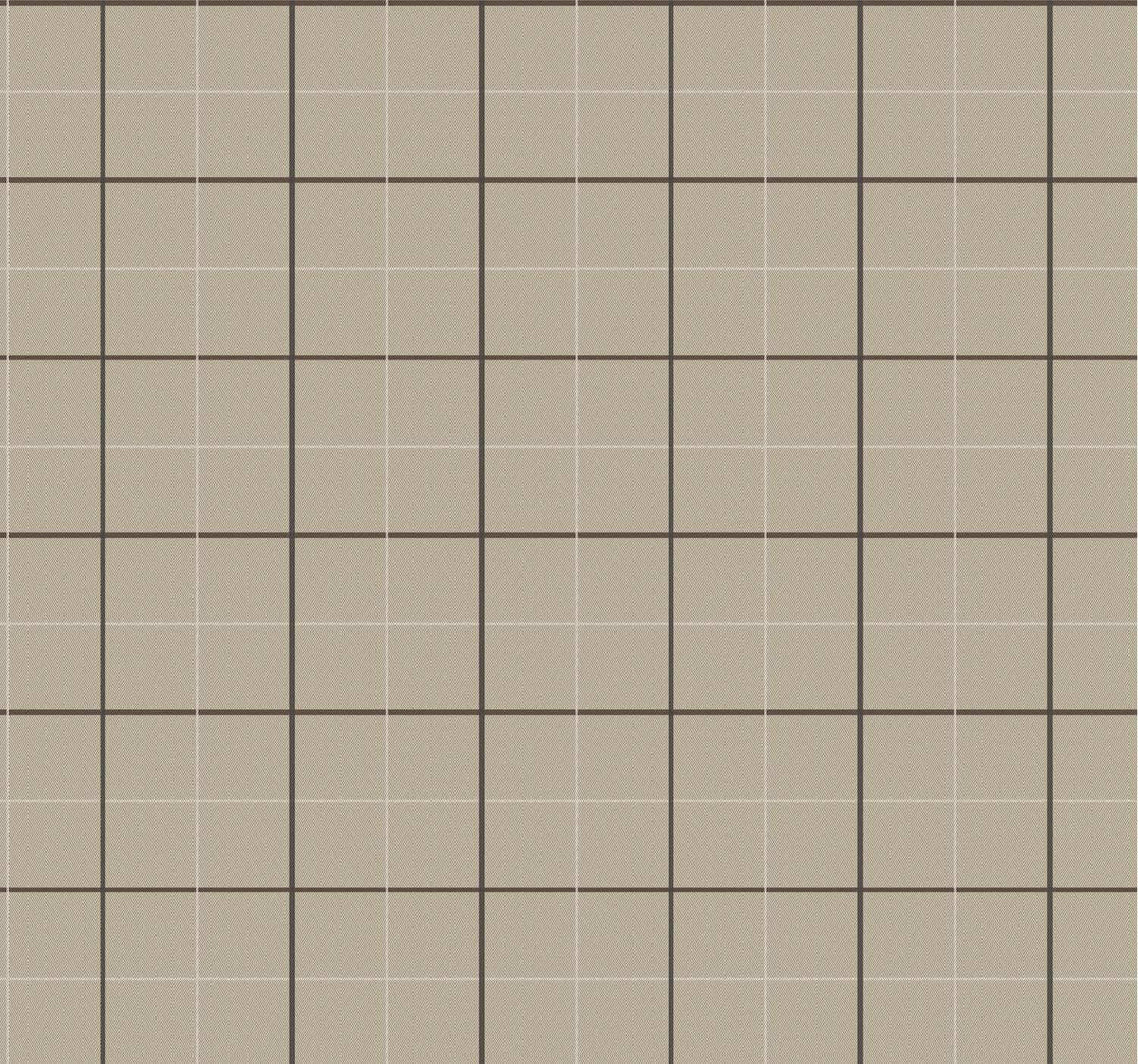 Ronald Redding Private Reserve Tattersall Plaid Wallpaper Sample - Brown