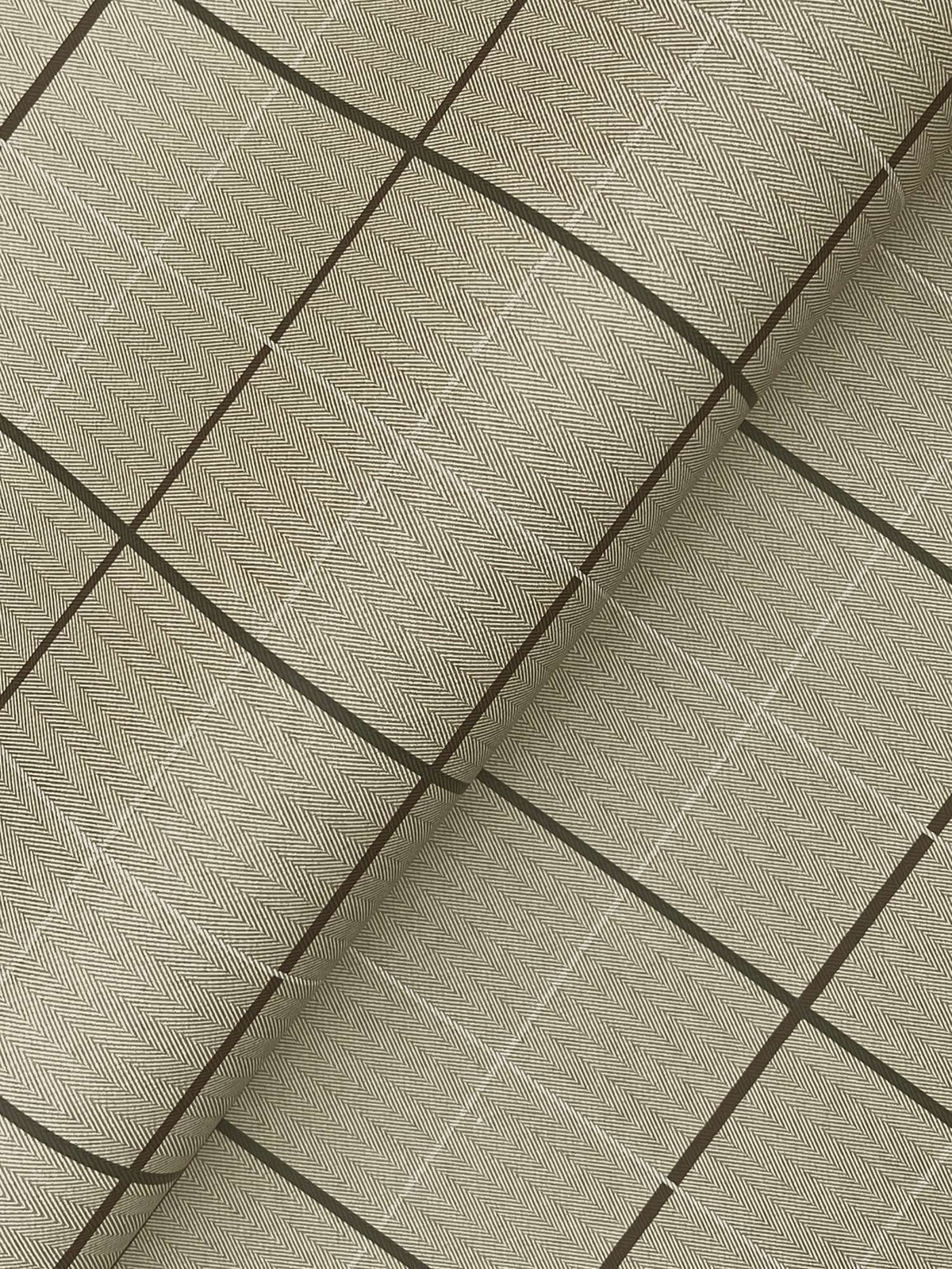 Ronald Redding Private Reserve Tattersall Plaid Wallpaper Sample - Brown