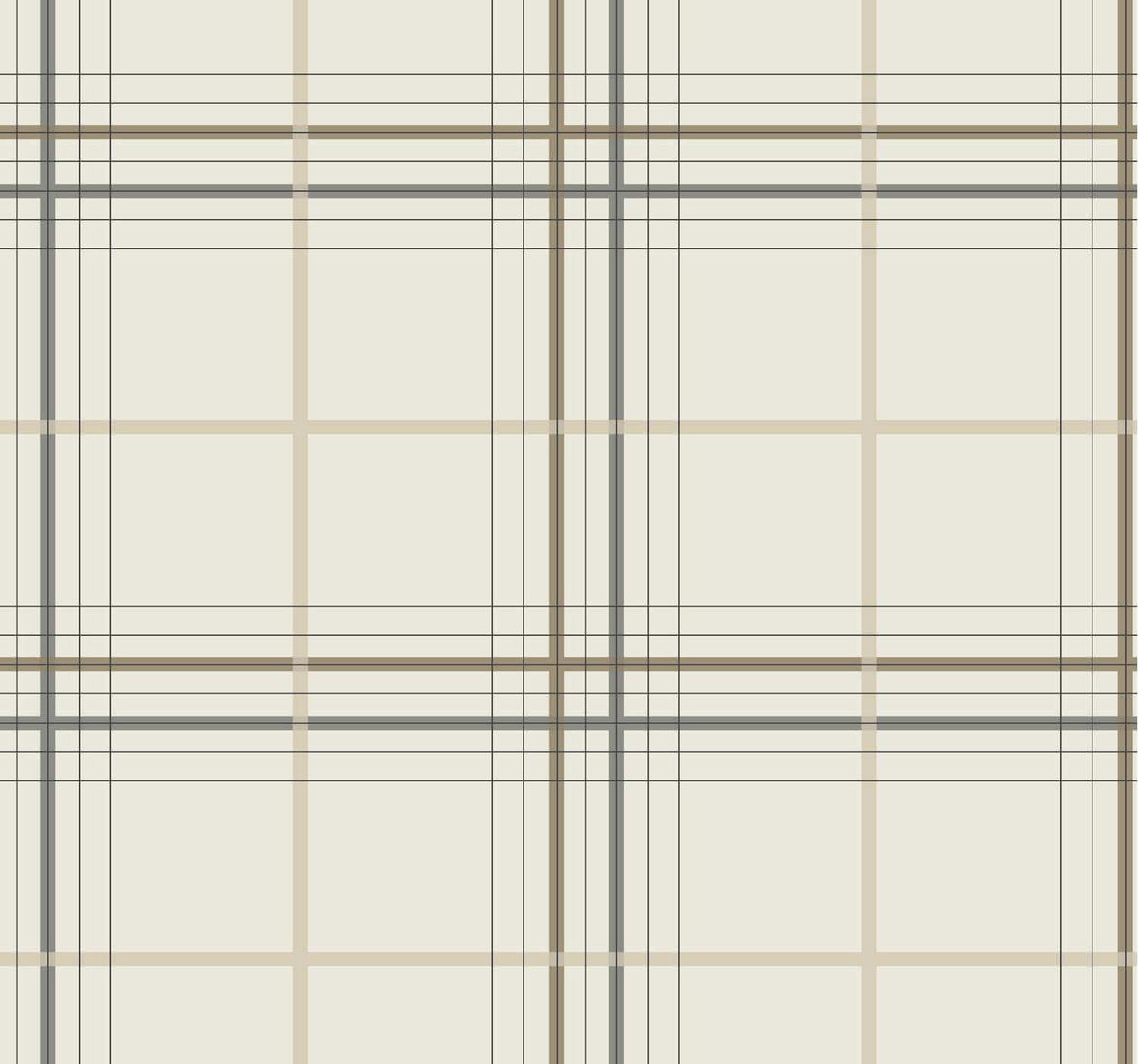 Ronald Redding Private Reserve Lakeside Plaid Wallpaper Sample - Beige
