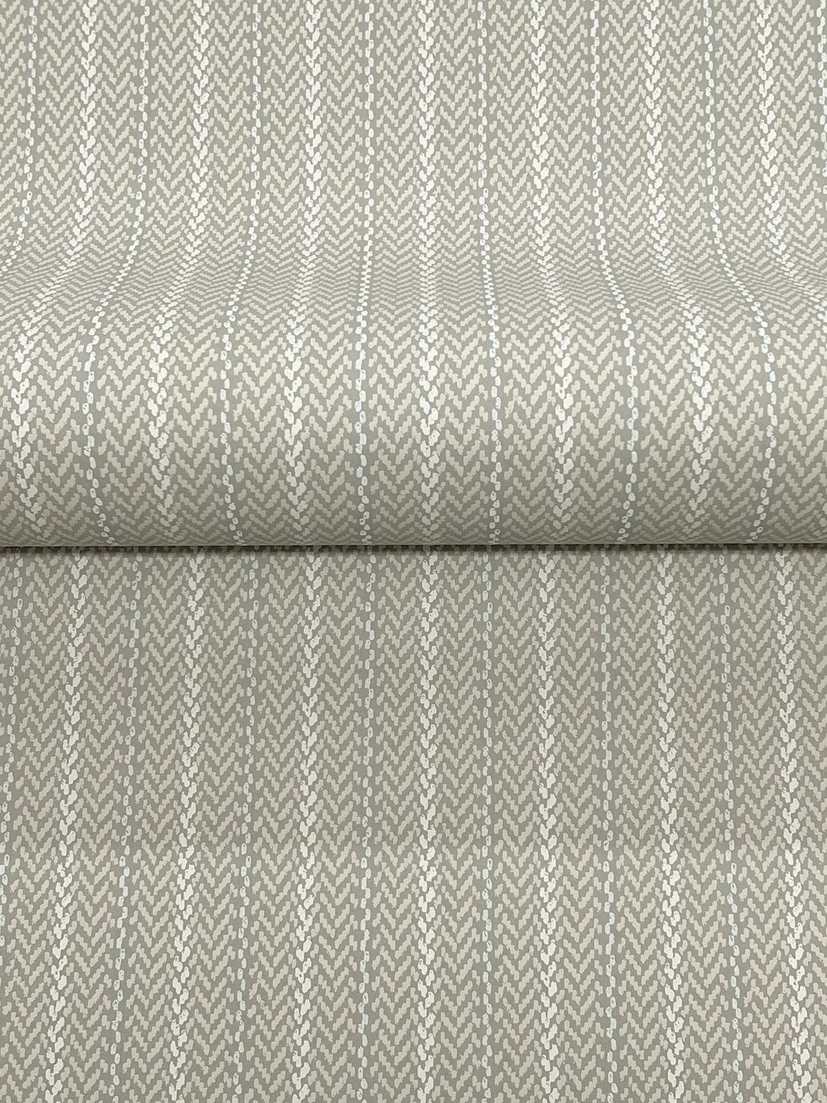 Ronald Redding Private Reserve Elkan Stripe Wallpaper Sample - Gray