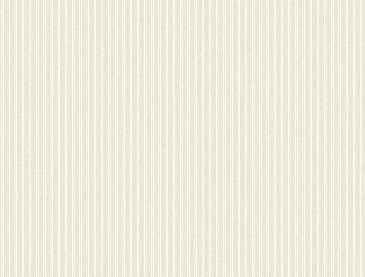 Ronald Redding Private Reserve Ticking Stripe Wallpaper Sample - Beige