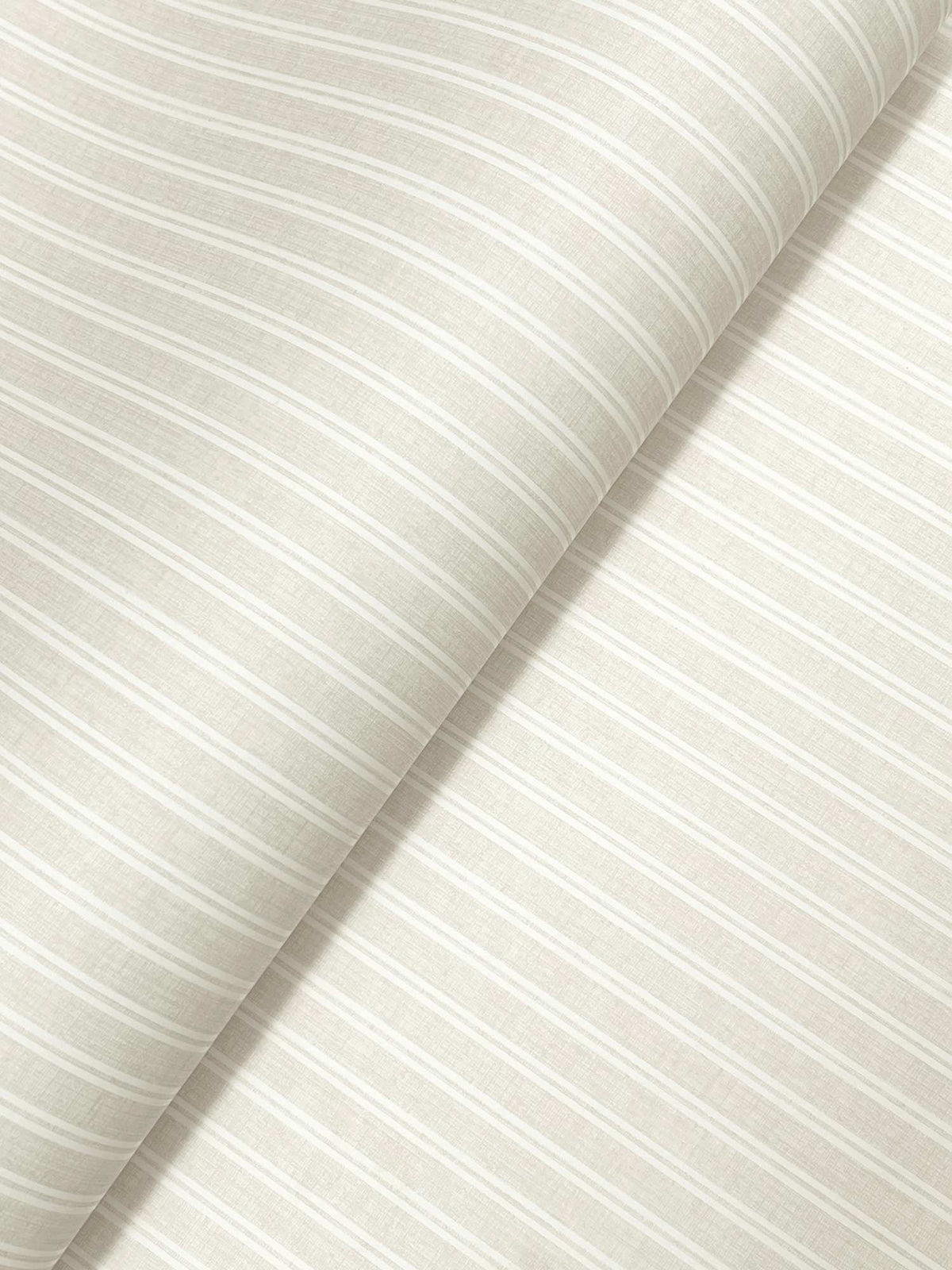 Ronald Redding Private Reserve Ticking Stripe Wallpaper Sample - Beige