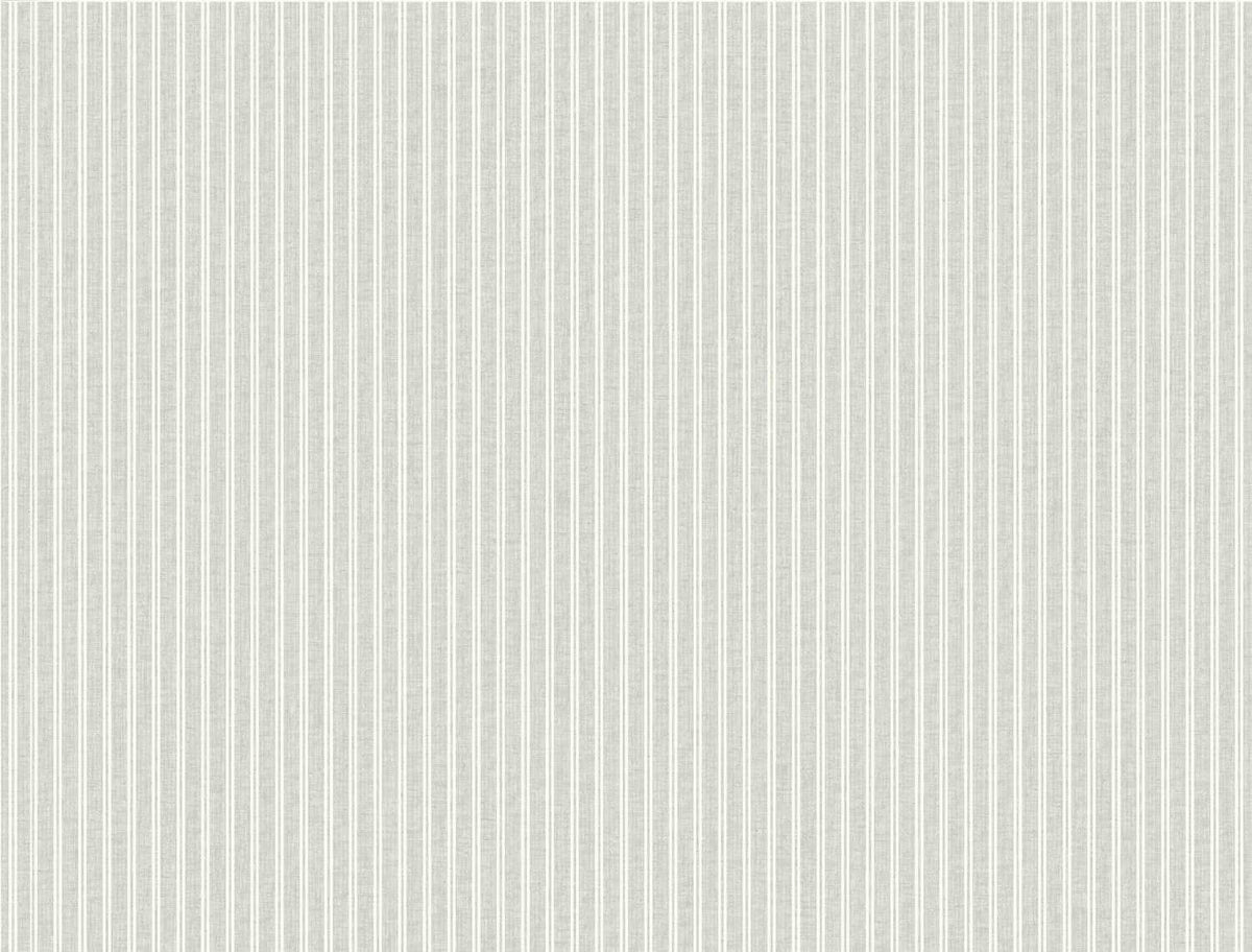 Ronald Redding Private Reserve Ticking Stripe Wallpaper Sample - Gray