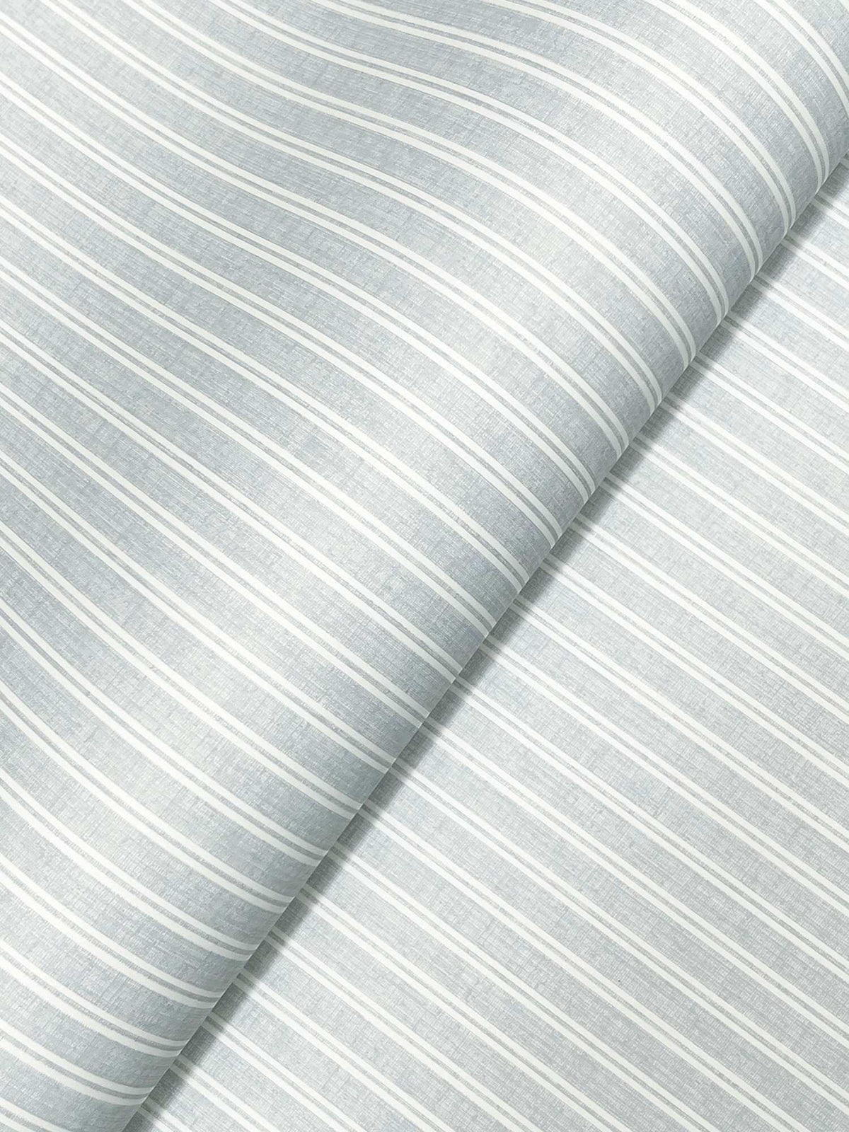 Ronald Redding Private Reserve Ticking Stripe Wallpaper Sample - Blue