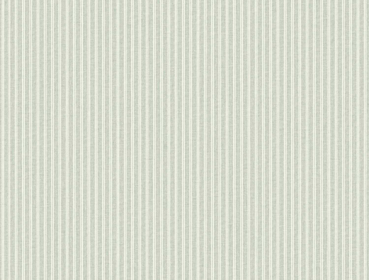 Ronald Redding Private Reserve Ticking Stripe Wallpaper Sample - Sage