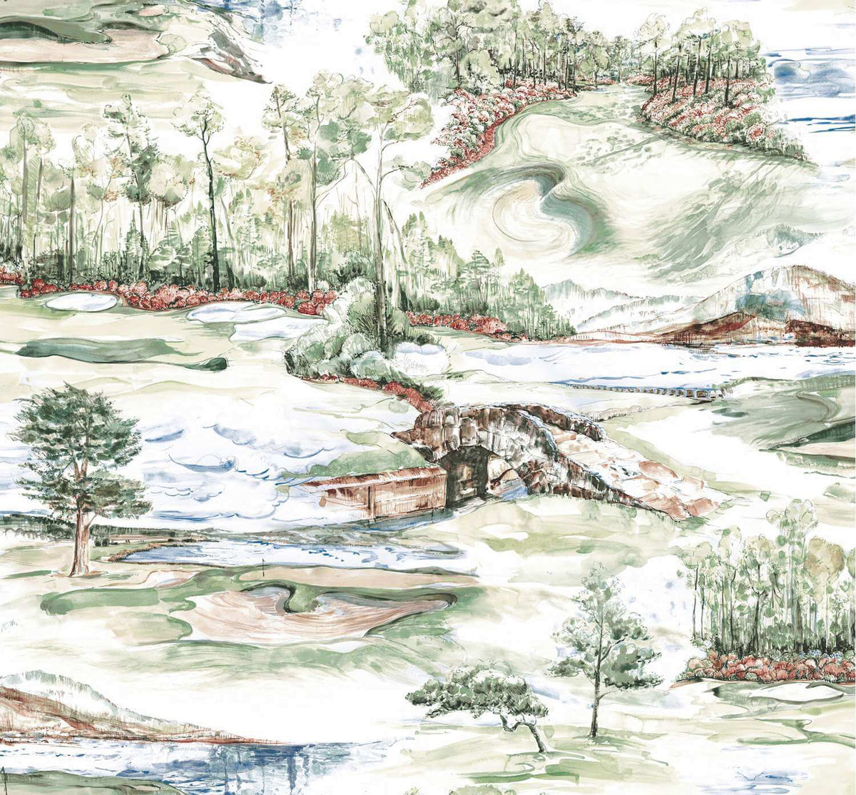 Ronald Redding Private Reserve Hole In One Wallpaper Sample - Multicolor
