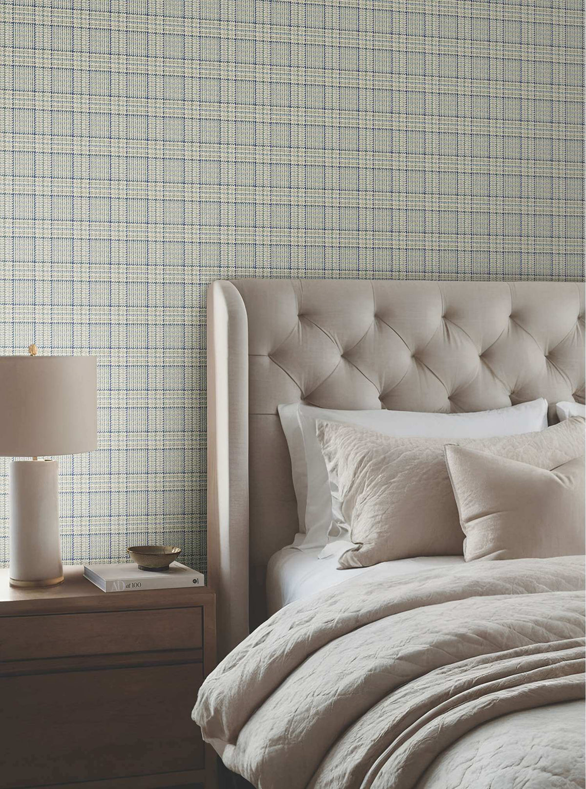 Ronald Redding Private Reserve Harrington Plaid Wallpaper Sample - Green