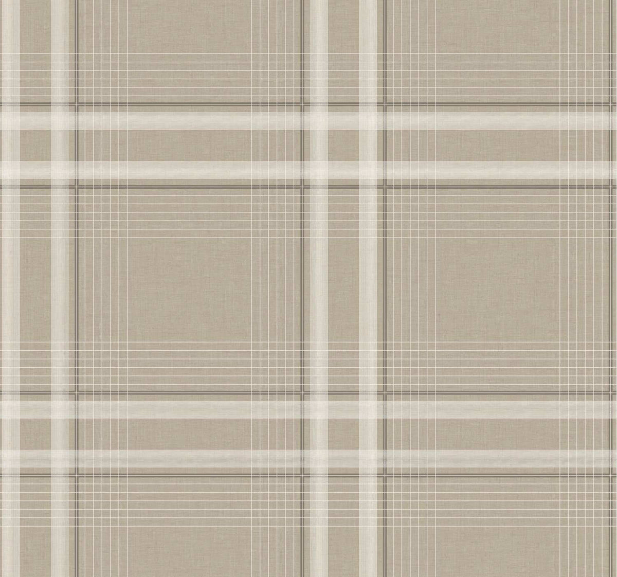 Ronald Redding Private Reserve Country Club Plaid Wallpaper Sample - Taupe
