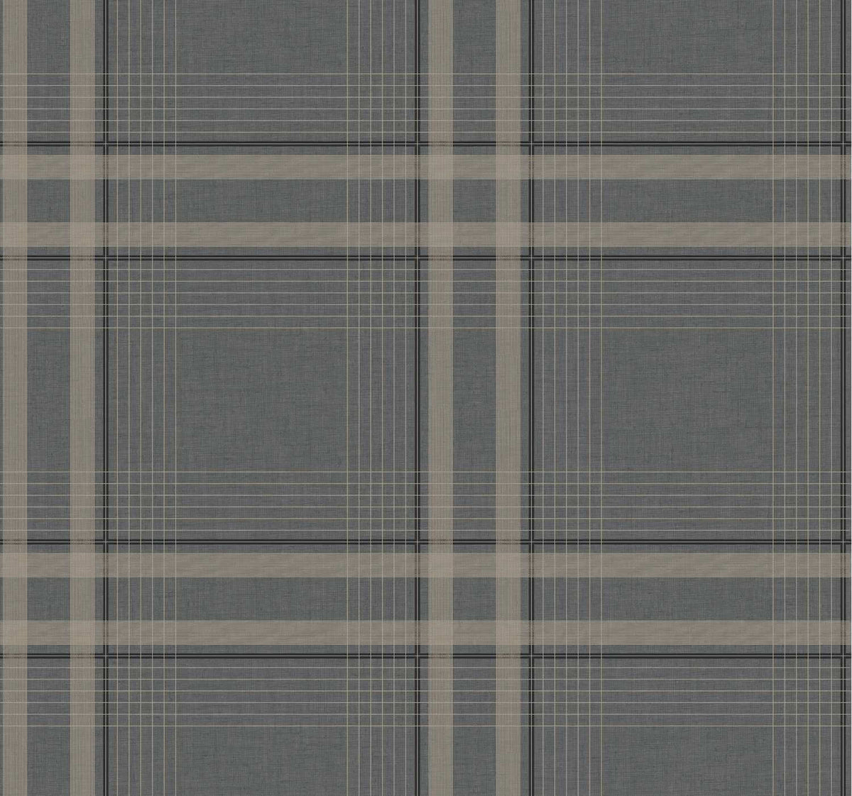 Ronald Redding Private Reserve Country Club Plaid Wallpaper Sample - Charcoal