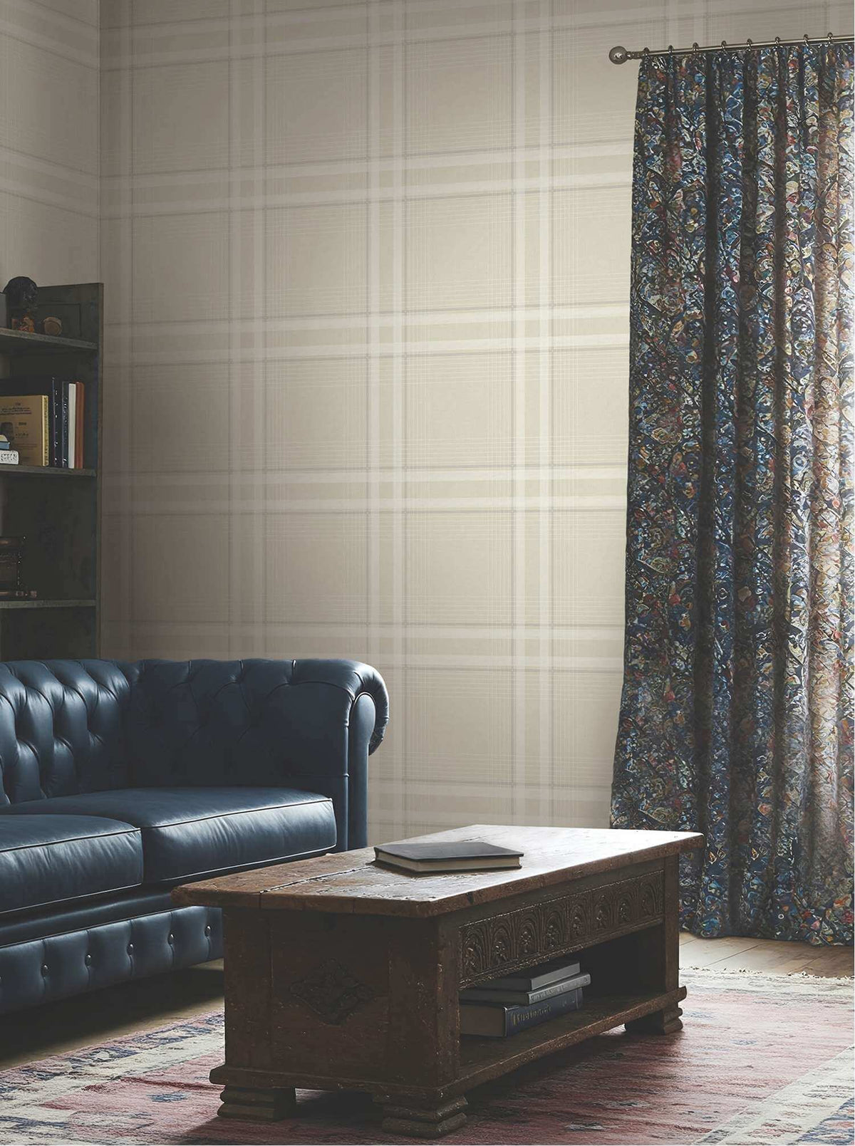 Ronald Redding Private Reserve Country Club Plaid Wallpaper Sample - Beige