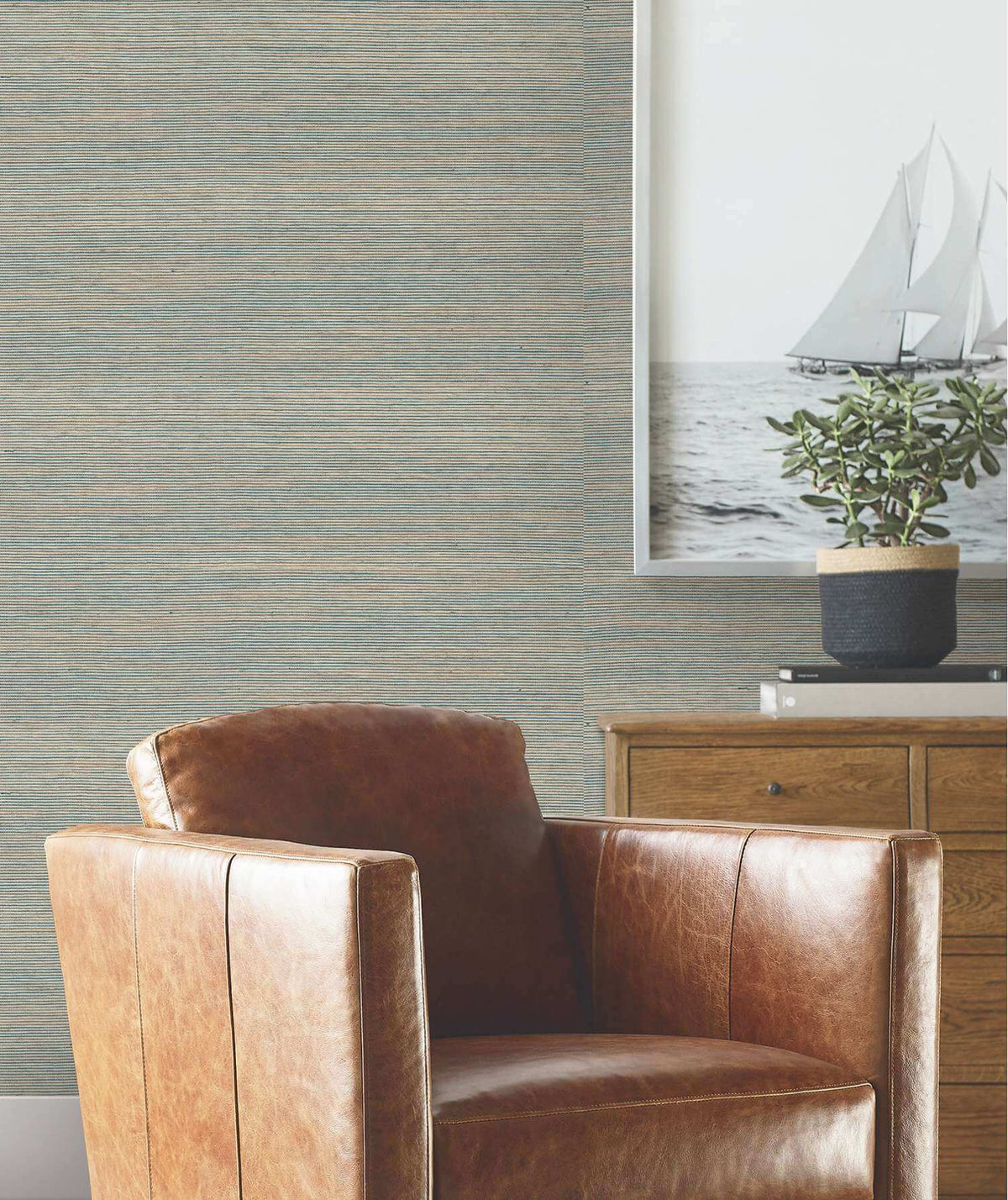 Ronald Redding Private Reserve Warwick Wallpaper Sample - Navy
