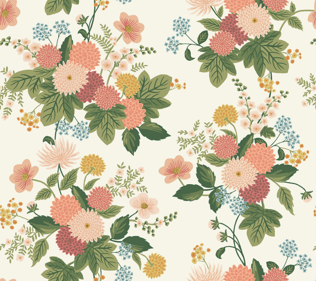 Rifle Paper Co. Dahlia Wallpaper Sample - Cream
