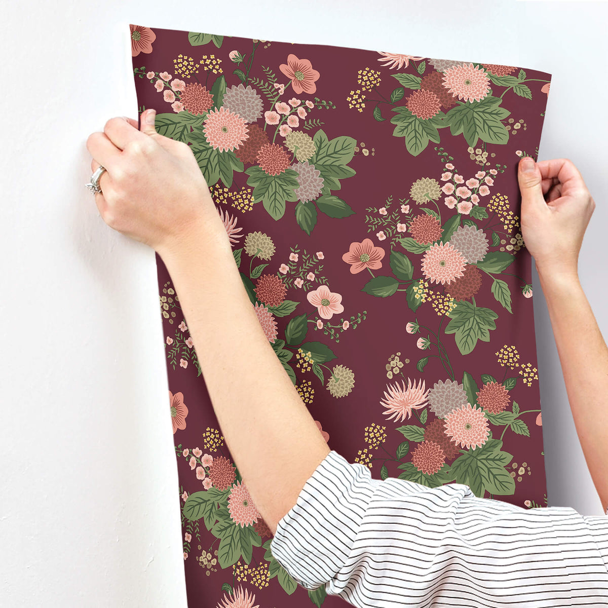 Rifle Paper Co. Dahlia Wallpaper - Burgundy