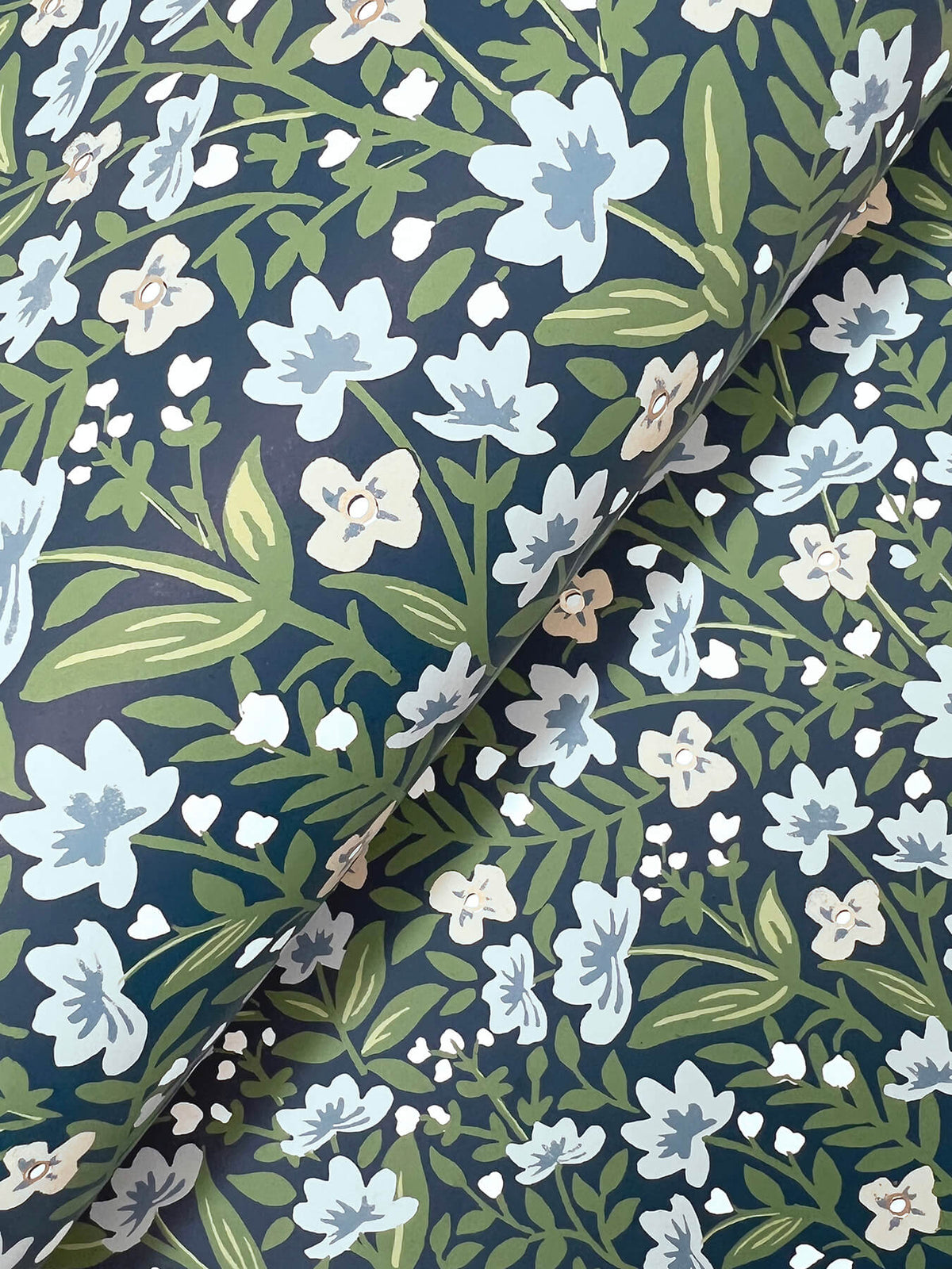 Rifle Paper Co. Sylvie Wallpaper Sample - Navy