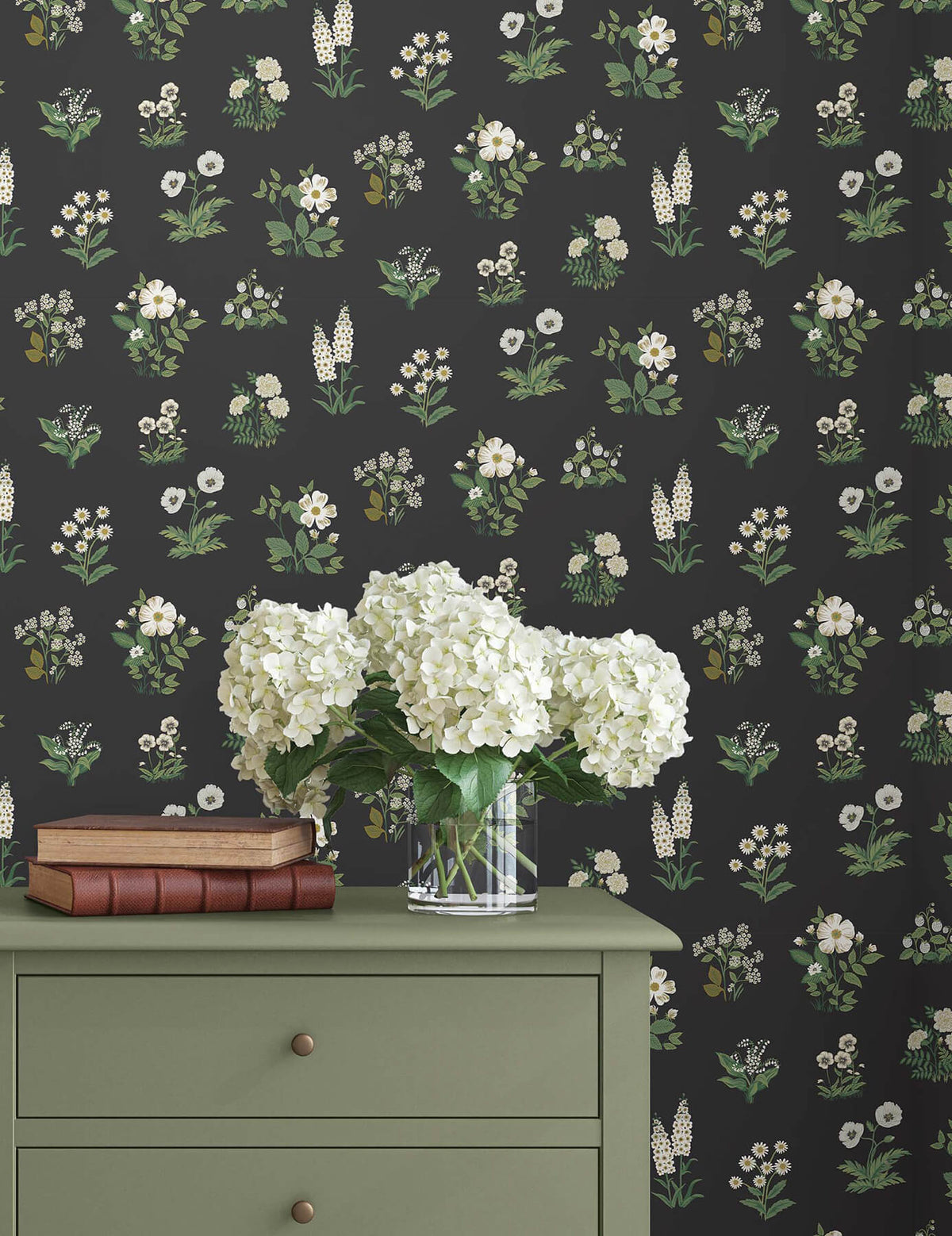 Rifle Paper Co. Botanical Wallpaper Sample - Black