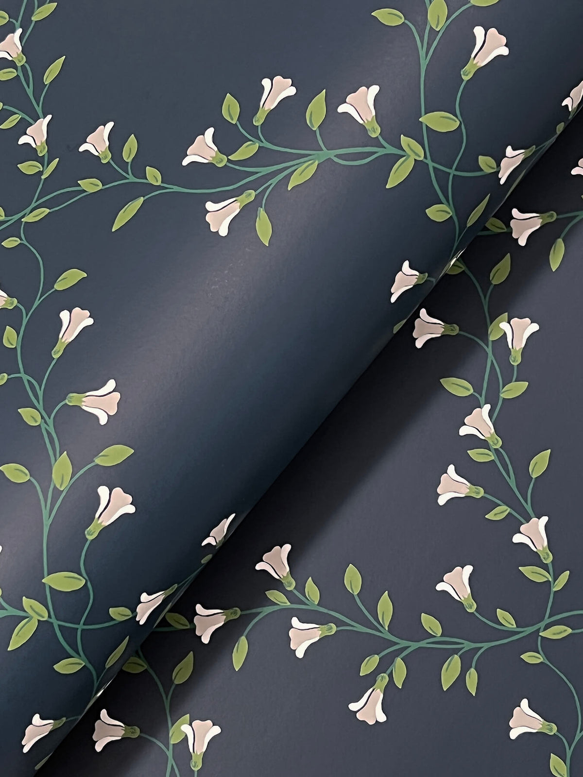 Rifle Paper Co. Bellflower Wallpaper Sample - Navy